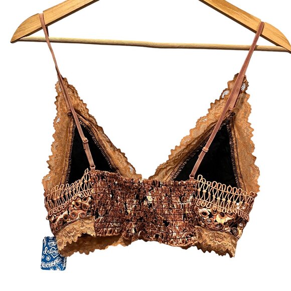 Free People Intimately Emma Soft Long Bralette, Black Combo, NWT, M - Picture 4 of 10